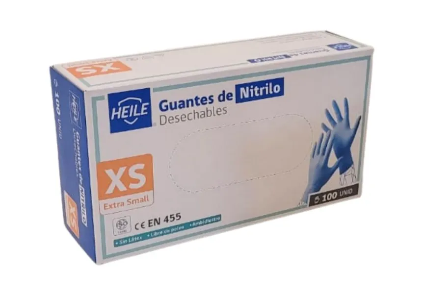 Guante nitrilo talla XS azul Sbs - 100 un