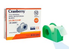 Tela adhesiva papel 5 x 9,1 mt c/dispensador Cranberry, un