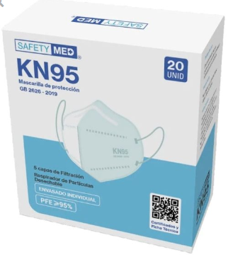 Mascarilla KN-95 SM env indiv, 20 un/caja