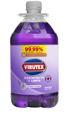 Limpiador De Piso Virutex 4Lts Nanoparticulas Cobre Lavanda