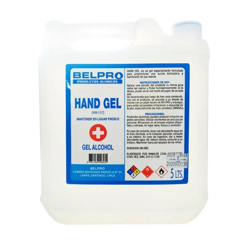 Alcohol Gel 5Lts Tc Certif Bellpro