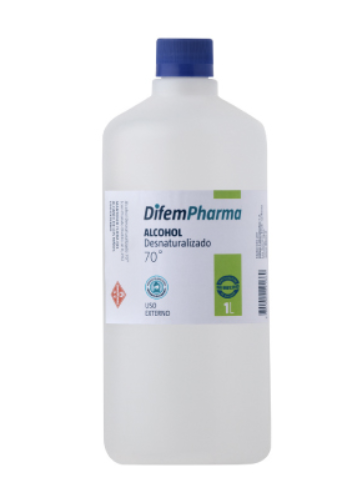 Alcohol Desnaturalizado 1 Lt 70º Difen Pharma