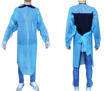 Pechera c/mangas, ojal y amarra - celeste  Paquete 10un