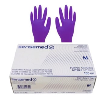 Guante Nitrilo Talla M Sensemed S/P Morado