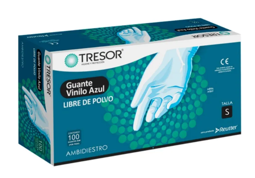 [10010499] Guante Vinilo Talla S Tresor S/P Azul