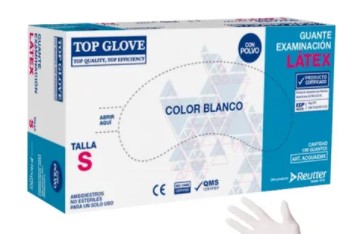 Guante Latex Talla S Top Glove C/P Bco 