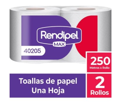Toalla Jumbo Rendipel 2 rollos -250Mts Hs