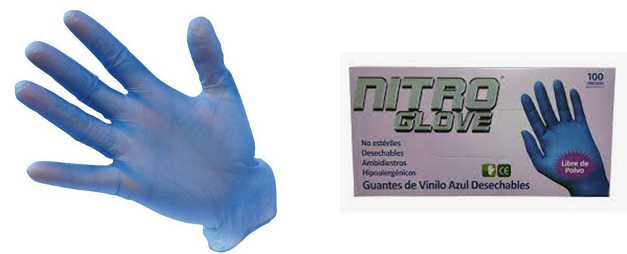 Guante Vinilo Talla L Nitroglove S/P Azul Dps