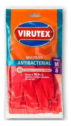 Guante Aseo Virutex Naranjo Talla M Antebrazo