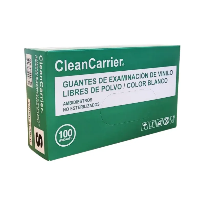 Guante Vinilo Talla S Cleancarrier S/P Azul