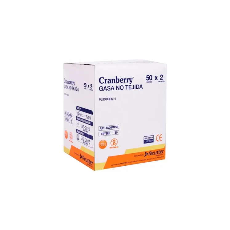 Gasa No Tejida 10 X 10 Cm - 50 Un Cranberry