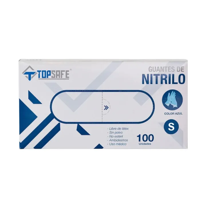 Guante Nitrilo Talla S Azul S/P 100 Un Sbs