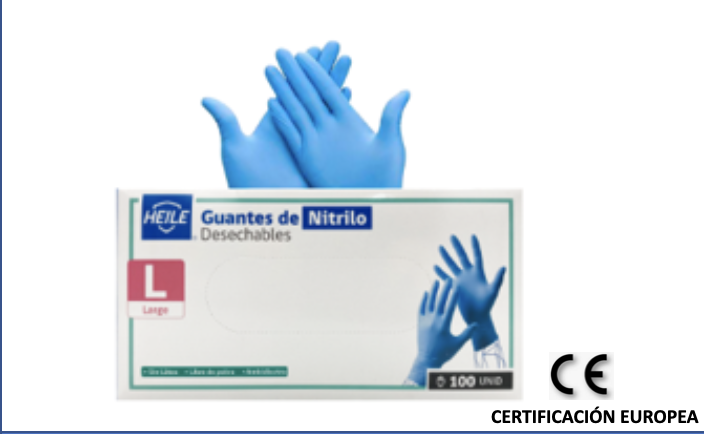 [10010798] Guante Nitrilo Talla L Cj -100 Un, Heile Sbs