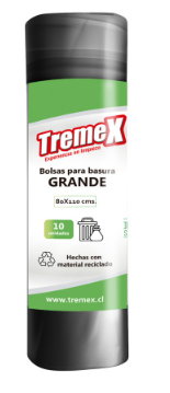 [10010858] Bolsa Basura 80x110 cm 45mic Ecoactiva 10un. Tremex