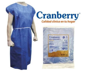 [10010873] Bata paciente tela SMS Cranberryc