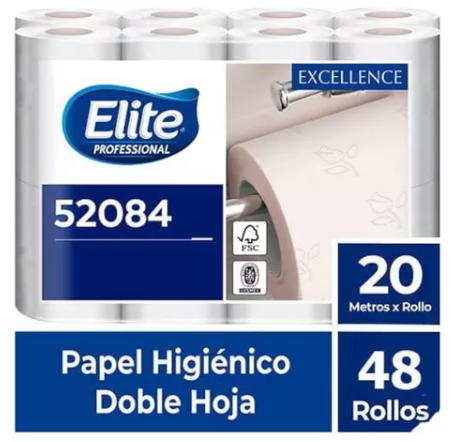 [10010885] P.Higiénico Elite 2 hj bolsa 48 rollos x 20 mt hab.
