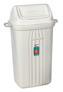 [10010894] Basurero 30 lt c/tapa vaiven blanco plástico