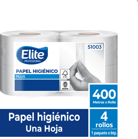 [10010897] P.Higiénico Elite Plus 1 hj, 4 rollos x 400 mt