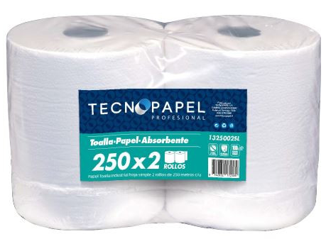 [10010908] Toalla rollo jumbo HS TecnoP 2 rollos x 250 mt