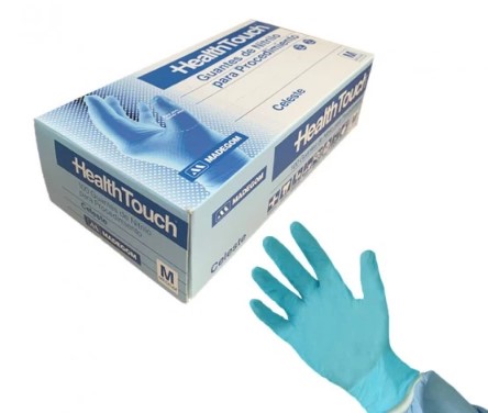 [10010984] Guante Proced. Nitrilo Azul Health Touch no estéril 100 un  M