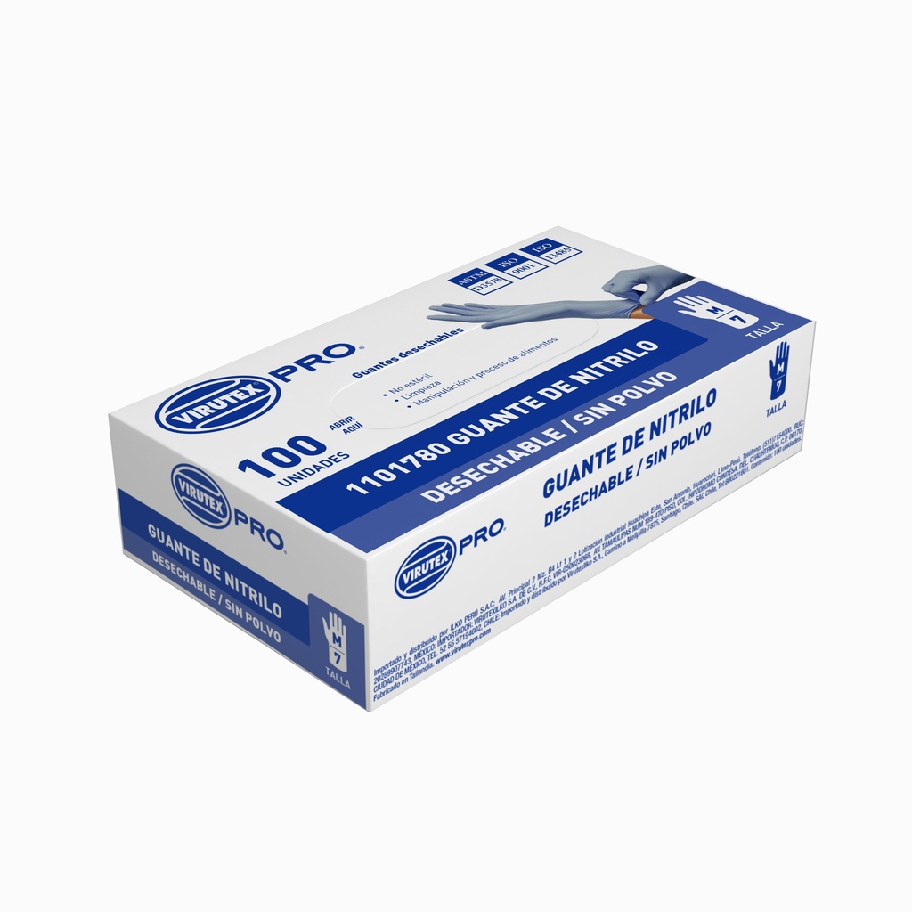 [10010177] Guante Nitrilo Talla M Virutex S/P Azul