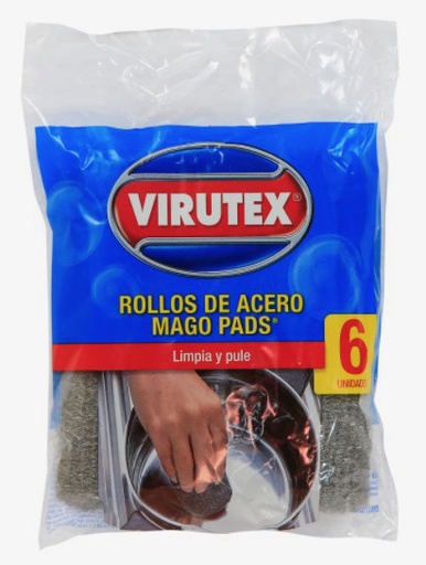 [10010247] Mago Pads Rollos De Acero Virutex 6Un