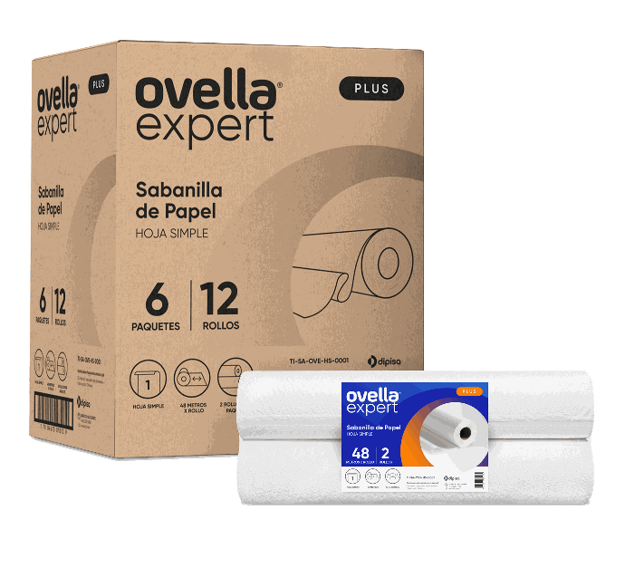 [10010303] Sabanilla p/camilla Ovella cj 6 paq - 2 rollos - 48mt