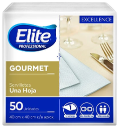 [10010316] Servilleta Elite Excellence gourmet blanca 1hj- 40x40cm 50un/ paq