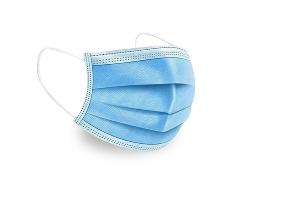 [10010367] Mascarilla 3 Pliegues Y Elástico 50Un Celeste