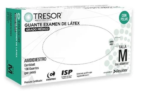 [10010371] Guante Latex Talla M S/P Blanco