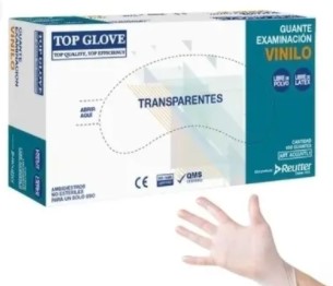 [10010493] Guante Vinilo Talla L Top Glove C/P Transp Dipi