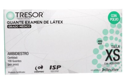[10010522] Guante Latex Talla Xs Tresor C/P Bco Reutter