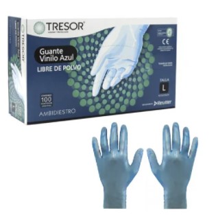 [10010580] Guante Vinilo Talla L Tresor S/P Azul Reutt