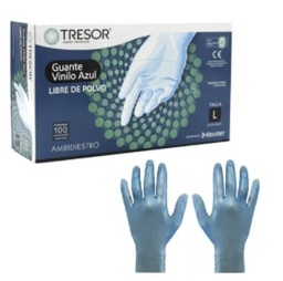 [10010580] Guante Vinilo Talla L Tresor S/P Azul Reutt