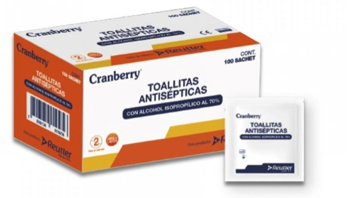 [10010629] Toallas antisépticas c/ Alcohol isopropilico  100Un CRANB.