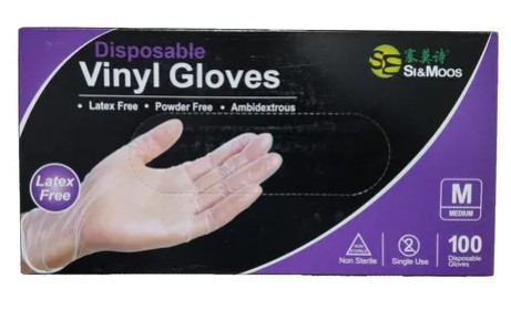 [10010708] Guante Vinilo Talla M Si&Moos S/P Bco Mozzen